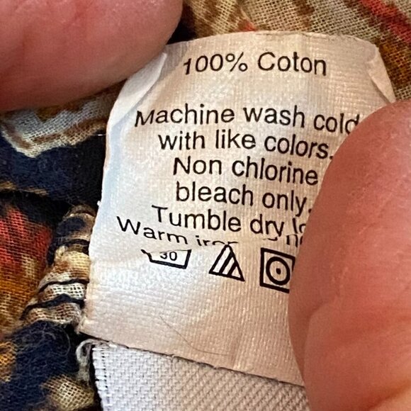 J Crew tunic top swim cover Women's Extra Small black orange tan floral - Picture 8 of 8